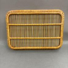 Load image into Gallery viewer, MCM Rattan Bamboo Serving Tray (3x12x17)

