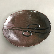 Load image into Gallery viewer, Vintage Brown Fraser Pottery Signed Footed Platter (12x9)
