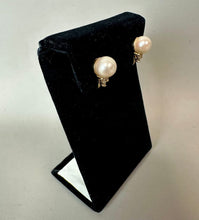 Load image into Gallery viewer, 14K Gold Pearl Diamond Screw Back Earrings (3.8g)
