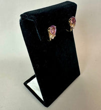 Load image into Gallery viewer, 14K Gold Amethyst Diamond Screw Back Earrings (2.6g)
