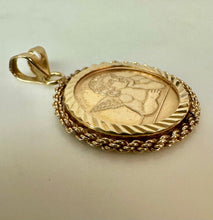 Load image into Gallery viewer, 14K Gold Round Cherub Pendant 1" (3.4g)
