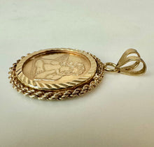 Load image into Gallery viewer, 14K Gold Round Cherub Pendant 1" (3.4g)

