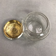 Load image into Gallery viewer, Vintage Sterling Silver Etched Crystal Vanity Dresser Jar Monogram
