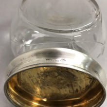 Load image into Gallery viewer, Vintage Sterling Silver Etched Crystal Vanity Dresser Jar Monogram
