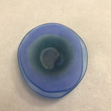 Load image into Gallery viewer, Signed Hand Blown Blue Glass Art Irregular Shaped Dish (1x6x5)

