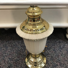 Load image into Gallery viewer, Cream Porcelain &amp; Brass Table Lamp (30")(2 Available)
