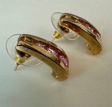 Load image into Gallery viewer, Ross Simons Gold Vermeil Sterling Pink CZ Graduated Stones Earrings (0.75")
