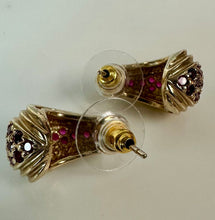 Load image into Gallery viewer, Ross Simons Gold Vermeil Sterling Ruby Drop Earrings (0.75")
