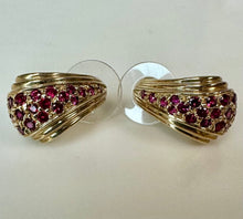 Load image into Gallery viewer, Ross Simons Gold Vermeil Sterling Ruby Drop Earrings (0.75")
