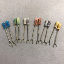 Load image into Gallery viewer, Vintage Tiki Head Set of 12 Hors d'oeuvres Cocktail Picks Forks Carved Stone (3")
