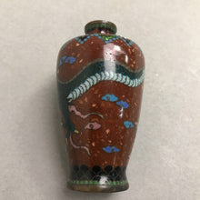 Load image into Gallery viewer, Beautiful Chinese Dragon Cloisonne Enameled Brass Vase (4")

