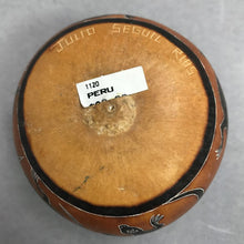 Load image into Gallery viewer, Vintage Signed Hand Painted Lizards Small Gourd Peru (3")
