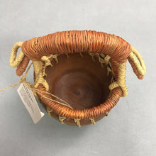 Load image into Gallery viewer, Red Clay Pottery Basket Pot Vase Woven Ghana African (8.5”)
