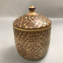 Load image into Gallery viewer, Hand Crafted Brown Textured Mottled Glaze Lidded Stoneware Pottery Canister Jar (5")
