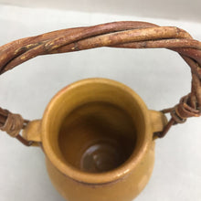 Load image into Gallery viewer, Vintage Twisted Wicker Handled Terracotta Pottery Basket (13")
