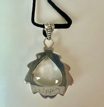 Load image into Gallery viewer, Sterling White Topaz Teardrop Pendant on 20" Black Suede Cord Necklace
