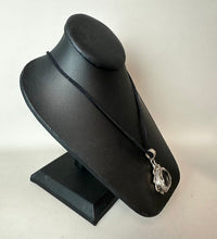 Load image into Gallery viewer, Sterling White Topaz Teardrop Pendant on 20" Black Suede Cord Necklace

