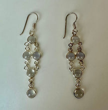 Load image into Gallery viewer, Sterling Opalite Drop Earrings (2.5")
