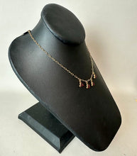 Load image into Gallery viewer, Vintage Goldtone Red Gem Dangle Necklace (18")
