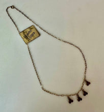 Load image into Gallery viewer, Vintage Goldtone Red Gem Dangle Necklace (18")
