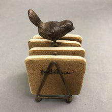 Load image into Gallery viewer, Rustic Metal Bird Coaster Holder Set of 4 (6")

