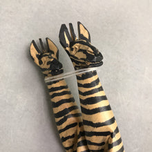 Load image into Gallery viewer, Hand Carved Wooden Zebra Salad Serving Spoon Fork Set Twisted Handle(12")
