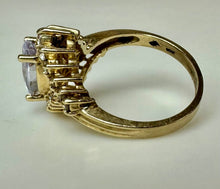Load image into Gallery viewer, 10K Gold Cubic Zirconia Cocktail Ring sz 7 (4.8g)
