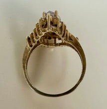 Load image into Gallery viewer, 10K Gold Cubic Zirconia Cocktail Ring sz 7 (4.8g)
