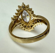 Load image into Gallery viewer, 10K Gold Cubic Zirconia Cocktail Ring sz 7 (4.8g)
