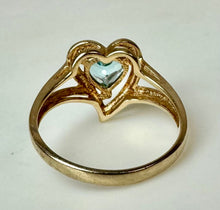 Load image into Gallery viewer, 10K Gold Blue Topaz Heart Ring sz 6.5 (2.2g)
