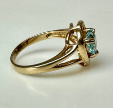 Load image into Gallery viewer, 10K Gold Blue Topaz Heart Ring sz 6.5 (2.2g)
