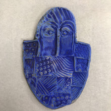 Load image into Gallery viewer, Blue Hand Crafted Textured Pottery Face Art (5x4)
