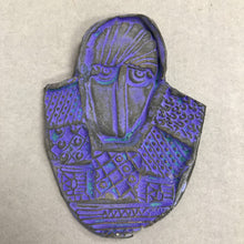 Load image into Gallery viewer, Blue Hand Crafted Textured Pottery Face Art (4x3)
