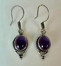 Load image into Gallery viewer, Sterling Amethyst Earrings (1.5")
