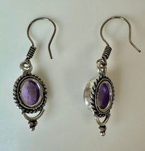Load image into Gallery viewer, Sterling Amethyst Earrings (1.5")
