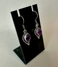 Load image into Gallery viewer, Sterling Amethyst Earrings (1.5")
