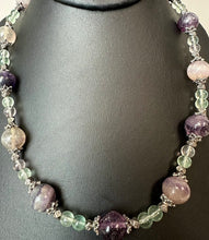 Load image into Gallery viewer, Flourite Sterling Beaded Necklace (21")
