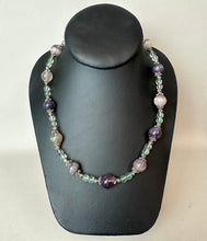 Load image into Gallery viewer, Flourite Sterling Beaded Necklace (21")
