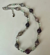 Load image into Gallery viewer, Flourite Sterling Beaded Necklace (21")
