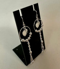 Load image into Gallery viewer, Sterling Heart Beaded Tassel Drop Earrings (3")
