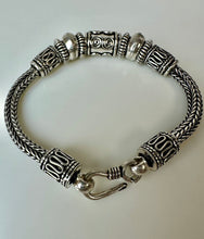 Load image into Gallery viewer, Sterling Heavy Beaded Rope Bracelet (8")
