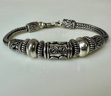 Load image into Gallery viewer, Sterling Heavy Beaded Rope Bracelet (8")
