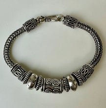 Load image into Gallery viewer, Sterling Heavy Beaded Rope Bracelet (8")
