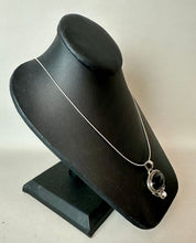 Load image into Gallery viewer, Sterling Onyx Freshwater Pearl 1.75" Pendant on 20" Snake Chain Necklace
