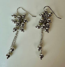 Load image into Gallery viewer, Sterling Beaded Chain Drop Earrings (2.25")
