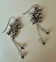 Load image into Gallery viewer, Sterling Beaded Chain Drop Earrings (2.25")
