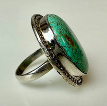 Load image into Gallery viewer, Sterling Turquoise Ring sz 5
