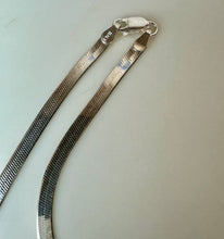 Load image into Gallery viewer, Sterling 24" Herringbone Flat Chain Necklace
