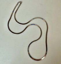 Load image into Gallery viewer, Sterling 24" Herringbone Flat Chain Necklace
