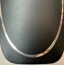 Load image into Gallery viewer, Sterling 30" Herringbone Flat Chain Necklace
